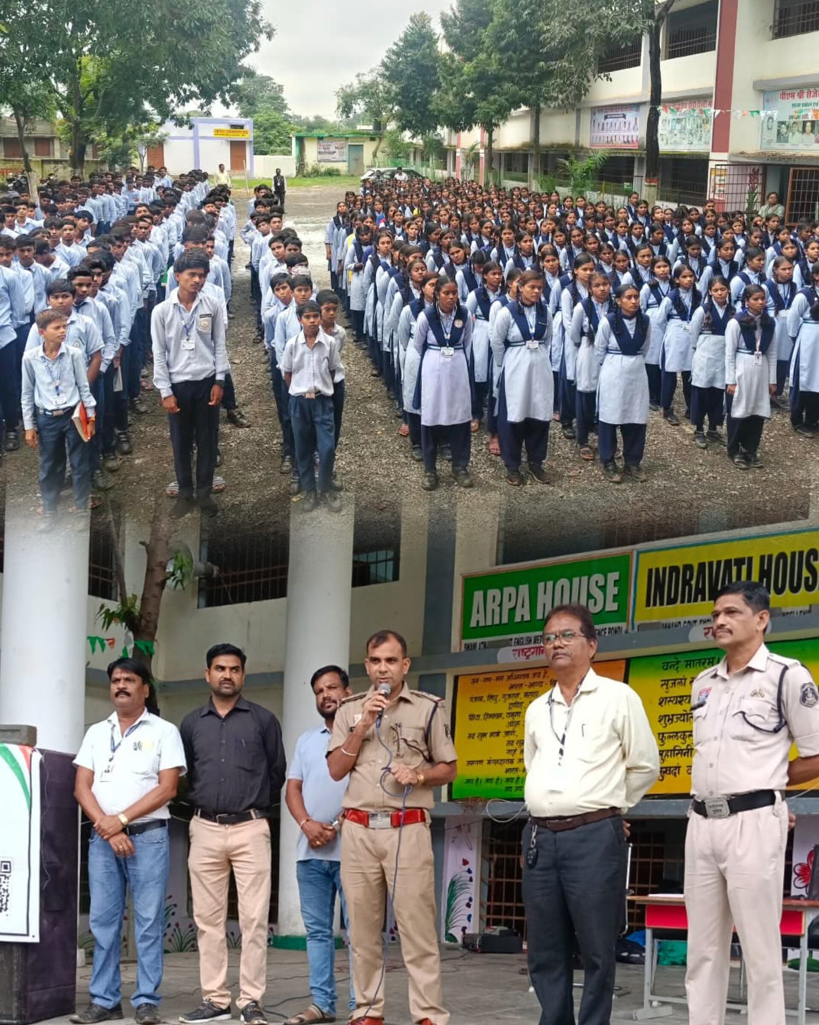 पोंडी में आयोजित हुआ साइबर क्राइम मुक्त विद्यालय कार्यक्रम, विद्यार्थियों को साइबर सुरक्षा और यातायात नियमों की दी जानकारी 1 InShot 20260903 225928571