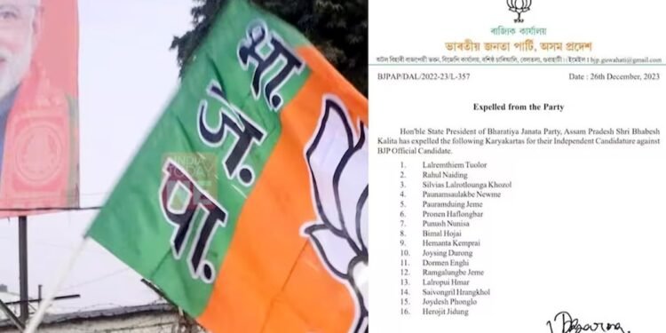 Assam News : भाजपा ने स्वतंत्र उम्मीदवारी के लिए सोलह सदस्यों को निष्कासित किया
