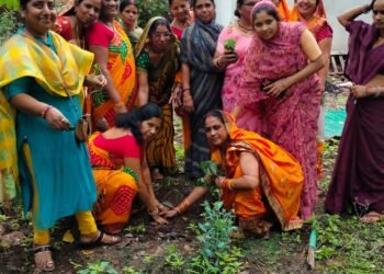 जिला कबीरधाम के महिला संगम समिति ने विभिन्न स्थानों पर किया पौधारोपण