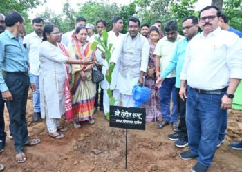 गरियाबंद : विधायक  रोहित साहू ने एक पेड़ माँ के नाम अभियान के तहत रोपे पौधे