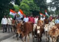 गौ सत्याग्रह कार्यक्रम के तहत कांग्रेस कार्यकर्ताओं ने किया प्रदर्शन
