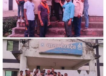 जनसेवा युवा समिति राजा नवागाव के  युवाओं द्वारा विभिन्न समस्याओं के निराकरण हेतु थाना प्रभारी को सौंपा गया ज्ञापन