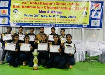 सीनियर बॉल बैडमिंटन प्रतियोगीता में कवर्धा बालिका टीम बनी राज्य चैंपियन