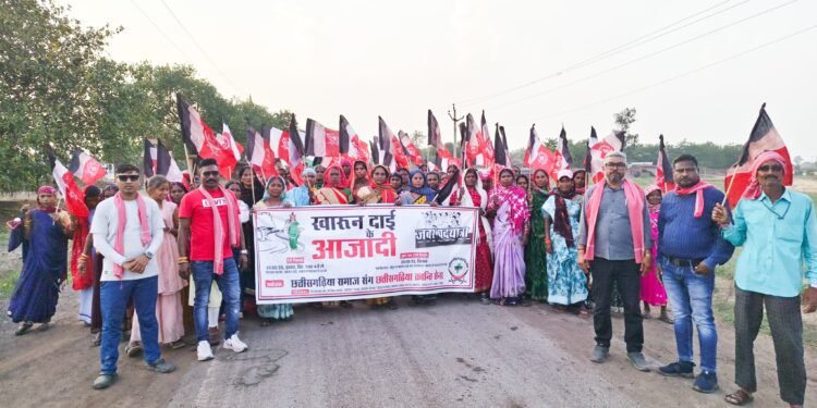 खारुन दाई के आजादी पदयात्रा सतत जारी।