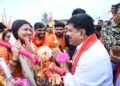 उपमुख्यमंत्री विजय शर्मा ने अमरकंटक से बाबा बाबा भोरमदेव मन्दिर 151 किलोमीटर की कावड़ यात्रा पर निकले पंडरिया विधायक भावना बोहरा और शिवभक्तों का पांडातराई में आत्मीय स्वागत