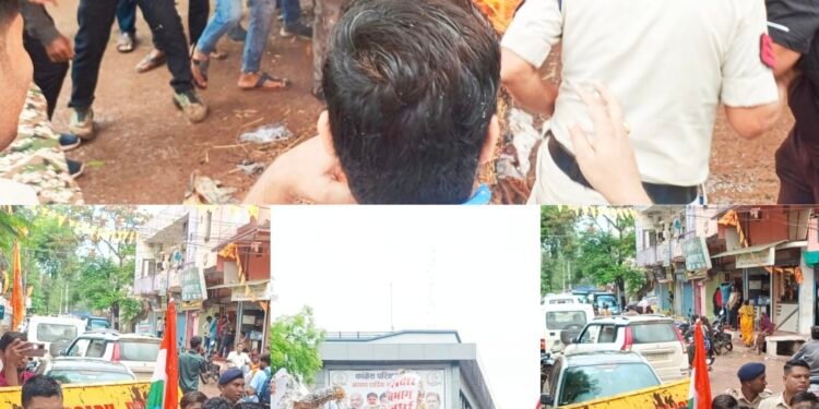 शिक्षा के व्यवसायीकरण के विरोध में एनएसयुआई ने फूंका उपमुख्यमंत्री व शिक्षा मंत्री का पुतला