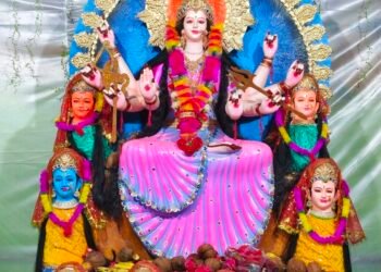 ग्राम राजानवागांव में मां दुर्गा की प्रतिमाएं धूमधाम से विराजित